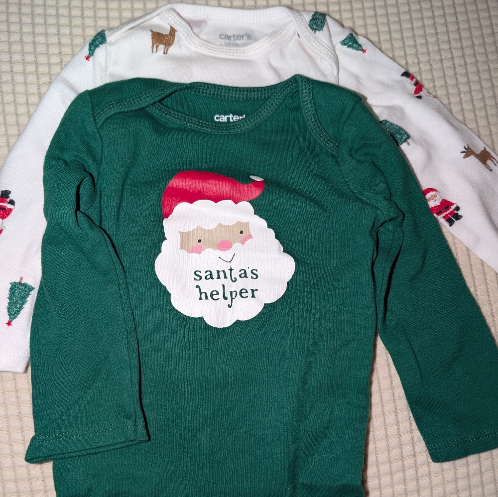 12mo Carter's Christmas Long Sleeve Onesies